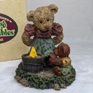 BOYS WILL BE BOYS - Cottage Collectibles Ganz Bear Figurine 1995 Vintage w/ Box